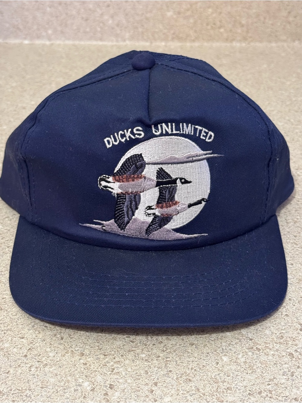 Vintage Ducks Unlimited Navy Embroidered Snapback Cap